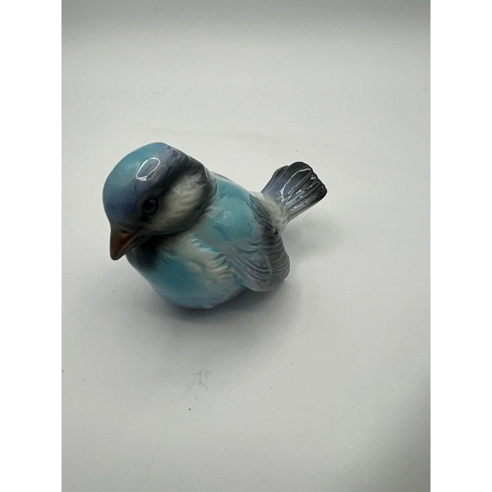 Goebel W Germany Porcelain Bird Figurines Pair Bluebird & Chickadee CV72 CV74
